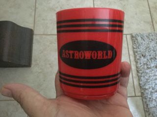 Vintage Rare Astroworld Amusement Park Houston Texas Plastic Coffee Mug Souvenir