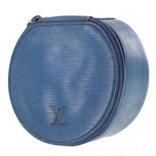 Louis Vuitton Ecrin Bijoux 12 Jewelry Case Blue Epi M48225 Vintage Auth Rr268 Y
