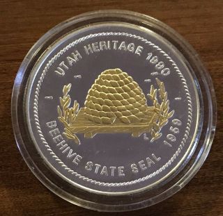 Scouts Utah Heritage 1990 Great Salt Lake Council Silver & Gold Coin Token Medal