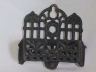 Vintage Cast Iron Miniature Wall Decor Ornate Antique Toothpick Holder Shelf ?