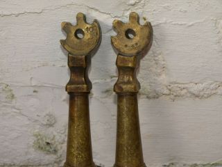 2x ANTIQUE RECLAIMED BRONZE FRENCH LOUIS XVI STYLE ORNATE WINDOW PULL LOCK LEVER 2
