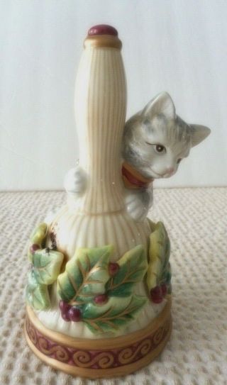 Fitz And Floyd Christmas Kitten/cat Ceramic Bell