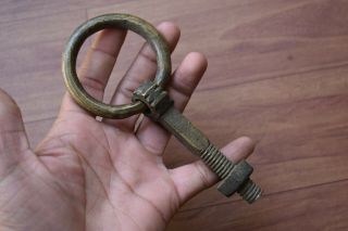 Vintage Horse Brass Tie Hitching Post Ring Handforged Barn Door Gate Pull Handle