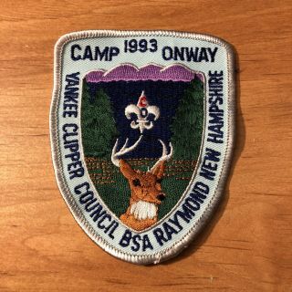 Camp Onway Bsa Scout Camp Patch 1993 Yankee Clipper Council -