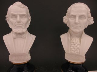 Bust Statues Of Abraham Lincoln & George Washington