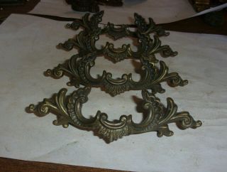 Set Of 4 Vintage Solid Brass Dresser / Chest Drawer Pulls Age Patena