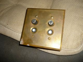 Antique Double Push Button On Off Light Switch With Brass Cover Plate