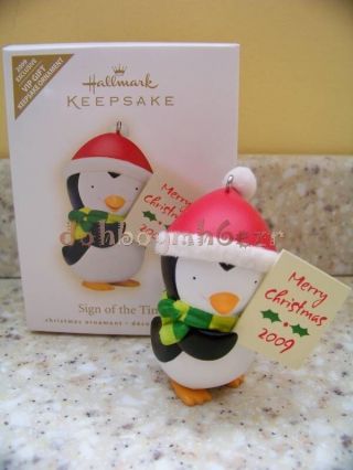 Hallmark 2009 Sign Of The Times Penguin Christmas Ornament