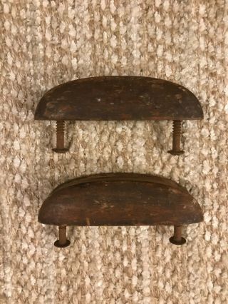Set Of 2 Antique Wooden Bin Pulls/drawer Pulls Hardware 4 "