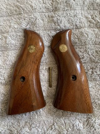 Vintage Smith & Wesson Factory Presentation Wood Grips N Frame Square Butt,