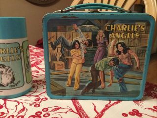 Vintage 1978 Charlies Angels Metal Lunchbox And Thermos Aladdin 2