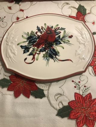 Lenox Winter Greetings Ivory Porcelain Trivet Lovely Red Cardinal