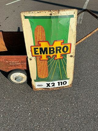 Embro Vintage Metal Seed Feed Corn Sign Gr8 Farm Decor