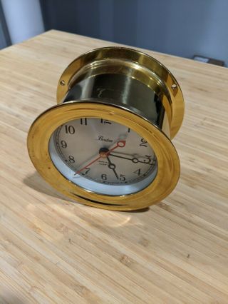 Vintage Chelsea Shipstrike Boston Brass Marine Clock Quartz 4 - 1/2 "