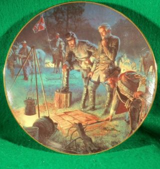 Collector Plate " Last Council " By M.  Kunstler.  " Jackson & Lee: Legends In Gray "