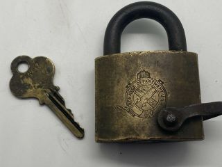 Vintage Ordinance Department Eagle Lock Co.  Brass Lock And Key