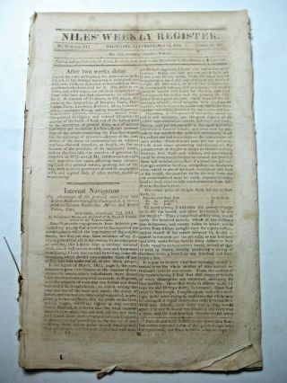 1814 Niles Weekly Register,  Baltimore,  Maryland Newspaper (hhs)