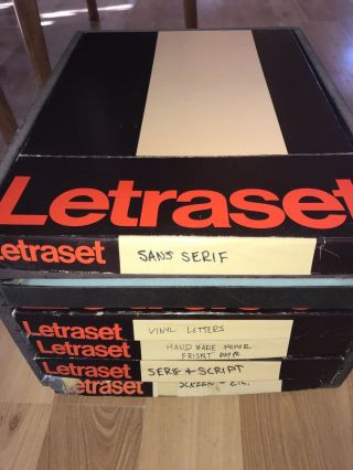 Rare Vintage Letraset 6 Drawer Cabinet With 250 Transfer Sheets