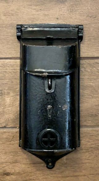 Vintage Griswold Black Cast Iron Wall Mount Mailbox 353 361 Antique