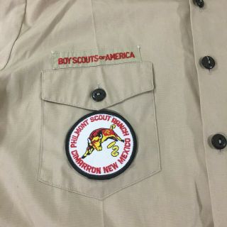 Vintage Boy Scouts Patrol Leader Button Down Shirt Short Sleeve Size Large Patch 2