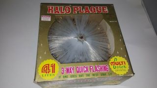 Midcentury Vtg Christmas Halo Plaque Lighted Tree Topper Box