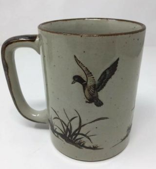 Otagiri Mug Japan Ducks Decoys Speckled Stone Ceramic Cup Tea Coffee Hot