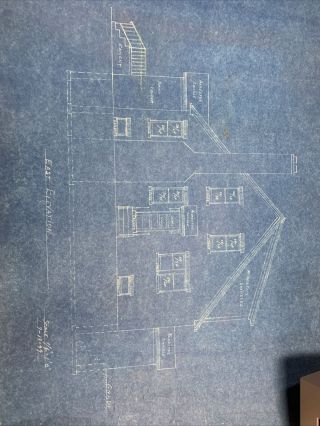 Vintage Architectural BLUEPRINTS 1949 house Residential Drawings Plans Asbestos 2