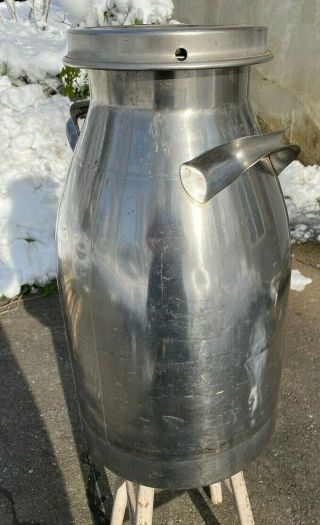 Vintage 10 Gallon Stainless Steel Milk Can