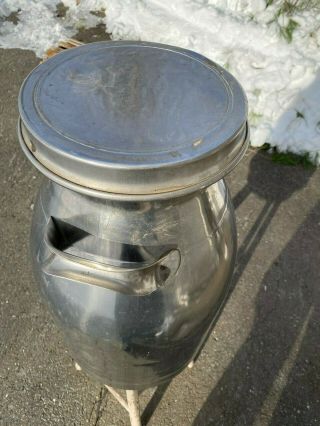 Vintage 10 Gallon Stainless Steel Milk Can 2