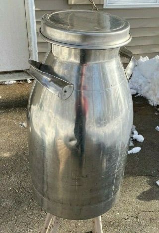 Vintage 10 Gallon Stainless Steel Milk Can 3