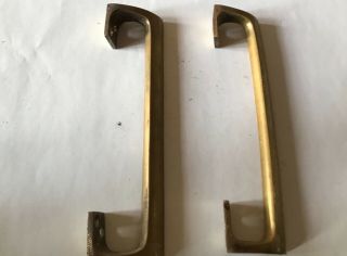 Salvage Reclaimed Vintage Brass Door Handles Shop Pull Architectural Old 9” (l9)