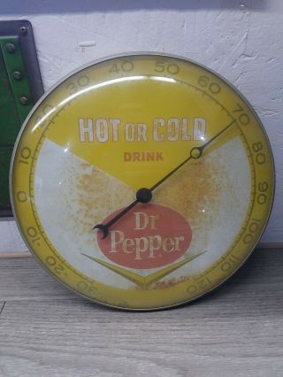 Vintage " Dr.  Pepper Soda " Hot Or Cold Thermometer From 1960 