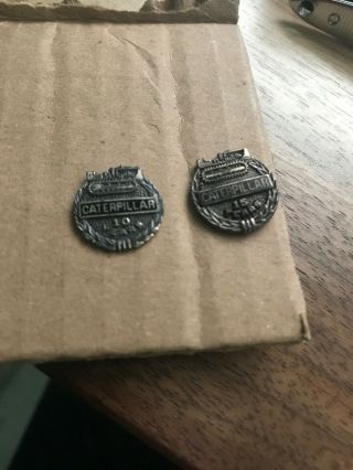 Vintage Caterpillar 10 & 15 Year Service Pins | Sterling Silver