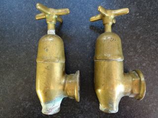 Old Antique Vintage Brass Globe Taps - Bath (for Refurbisment)