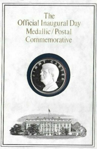 1977 President Jimmy Carter Inaugural Silver (. 999) Official Medal Fm Folder