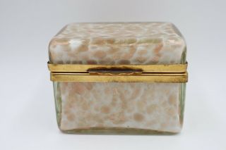 Vintage Fratelli Toso Mid Century Venetian Murano Glass Casket Box Jewelry Box
