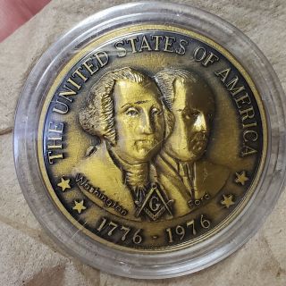 1776 1976 Usa Masonic Grand Lodge Washington Dc Gerald Ford Bronze Medal Token