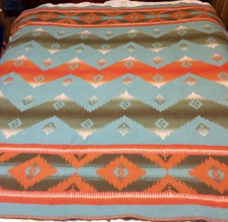 Vintage Beaver State Pendleton Navajo South West Trade Wool Throw Blanket