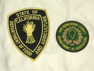 2 San Bernardino County & State Of California Food & Agriculture Patches Ph