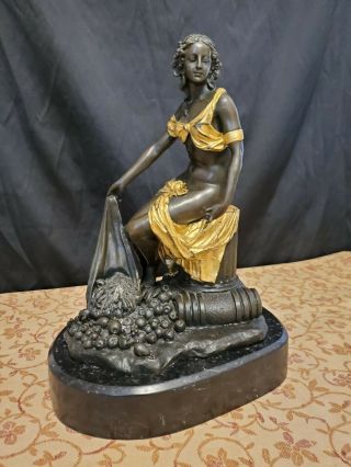 European Bronze Finery A.  Moreau Lost Wax Bronze Statue Collectible