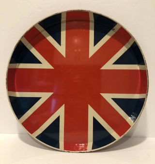 Vintage Swinging 60s British Flag Metal 12″ Tin Tray (union Jack) Authentic
