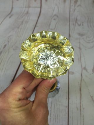 Vintage Glass Crystal Brass Door Knob Clear & Yellow Tint House Restoration