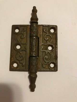 Antique Decorative Cast - Iron Steeple Hinges 2 1/2 " X 2 1/2”