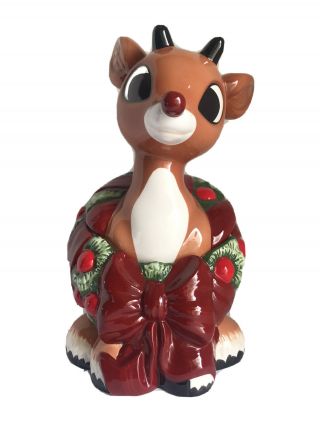 Rare Vintage Enesco Rudolph The Red Nosed Reindeer Misfit Toys Cookie Jar W Box