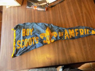 3 Vtg 1950s Boy Scouts Of America Pennant Banner 27 In