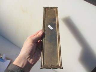 Antique Bronze Finger Plate Push Door Handle Vintage Old Copper Edwardian 1904