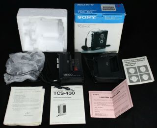 Sony Tcs - 430 Stereo Cassette Recorder W/ Box - Walkman - Vintage - For Repair