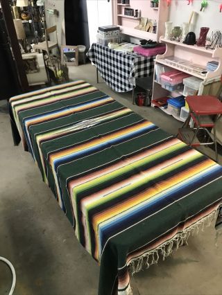 Vintage Mexican Saltillo Serape Blanket Southwest Rug 60 X 88 Serape