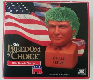 Chia Pet Donald Trump Pottery Planter,  Freedom Of Choice President.