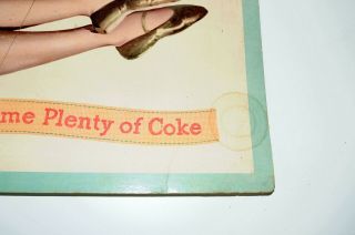 1959 Vintage Coca Cola cardboard Sign Girl on Swing 3